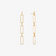 14K yellow gold paperclip linear earrings