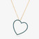 DENIM BLUE DIAMOND OPEN HEART NECKLACE