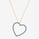 14K yellow gold denim blue diamond open heart necklace