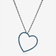14K black gold denim blue diamond open heart necklace