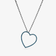 14K black gold denim blue diamond open heart necklace