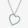 DENIM BLUE DIAMOND OPEN HEART NECKLACE