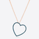 BLUE DIAMOND OPEN HEART PENDANT NECKLACE