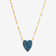 14K yellow gold denim blue diamond heart necklace