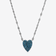 14K black gold denim blue diamond heart necklace