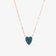 14K rose gold denim blue diamond heart necklace