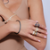 Denim blue diamond vanity bangle - on model