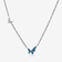 14K black gold denim blue & white diamond double butterfly necklace