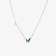 14K rose gold denim blue & white diamond double butterfly necklace