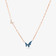 DENIM BLUE & WHITE DIAMOND DOUBLE BUTTERFLY NECKLACE