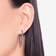 Small blue diamond front to back upside down hoops - on model