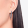 Small blue diamond front to back upside down hoops - on model