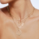 Mini curved diamond necklace - on model