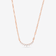 14K rose gold mini curved diamond necklace