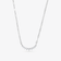 14K white gold mini curved diamond necklace