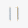 14K yellow gold denim blue diamond linear tennis earrings