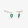 GREEN EMERALD & PEAR DIAMOND EAR CRAWLERS