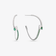 14K white gold wavey green emerald & pear diamond hoops