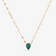 14K yellow gold green emerald pear pendant necklace