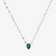 14K white gold green emerald pear pendant necklace