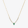 14K yellow gold green emerald & pear diamond necklace