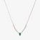 14K rose gold green emerald & pear diamond necklace