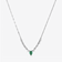 14K white gold green emerald & pear diamond necklace