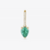 14K yellow gold green emerald & diamond removeable pendant