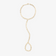 14K yellow gold heart disc chain hand lariat