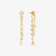 14K yellow gold short heart disc front to back linear earrings