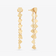14K yellow gold short heart disc front to back linear earrings