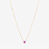 14K yellow gold solo pink sapphire heart pendant necklace