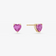 14K yellow gold solo pink sapphire heart studs
