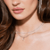 Pear diamond tennis necklace - on model
