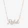 14K rose gold custom cursive diamond nameplate necklace