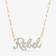 14K yellow gold custom cursive diamond nameplate necklace