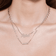 Custom cursive diamond nameplate necklace - on model