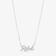 14K white gold custom cursive diamond nameplate necklace