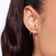 Mini pink sapphire hooked on hoops - on model
