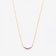 14K yellow gold mini curved pink sapphire necklace