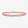 14K yellow gold pink sapphire heart tennis bracelet