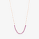 14K rose gold pink sapphire heart tennis chain necklace