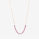 14K yellow gold pink sapphire heart tennis chain necklace