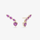 14K yellow gold pink sapphire heart & pear ear crawlers