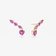 14K yellow gold pink sapphire heart & pear ear crawlers