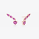14K rose gold pink sapphire heart & pear ear crawlers