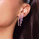PINK SAPPHIRE HEART & PEAR EAR CRAWLERS
