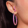 PINK SAPPHIRE HEART & PEAR EAR CRAWLERS