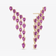 14K yellow gold pink sapphire pear fringe earrings