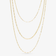 14K yellow gold triple strand blake & petite nude necklace